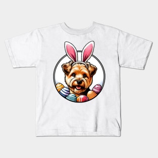 Norfolk Terrier's Easter Delight with Bunny Ears Kids T-Shirt